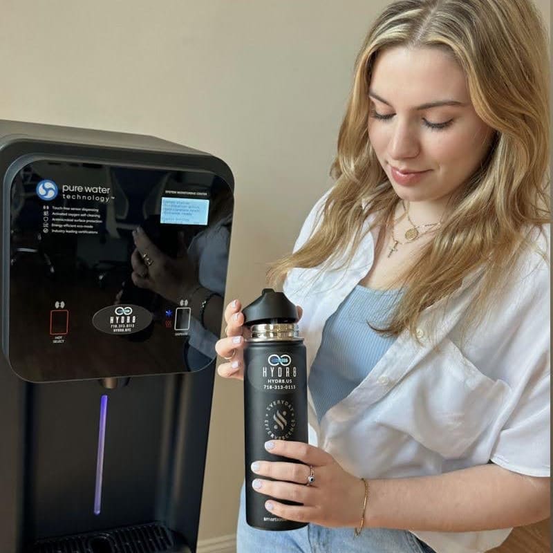 Refilling Hydr8 Water Bottle with Bottleless Water cooler