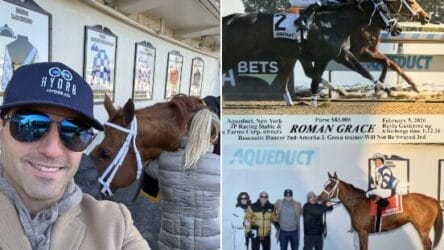 HYDR8 Elev8 equine performance - Roman Grace wins at Aqueduct racetrack