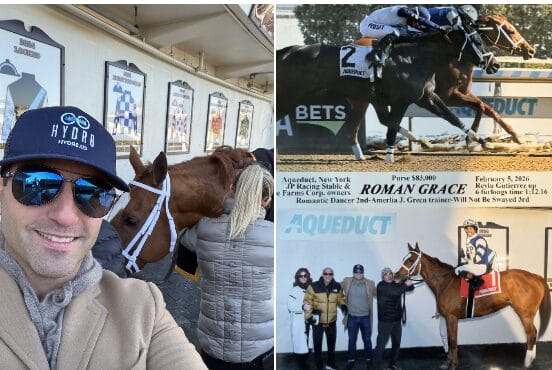 HYDR8 Elev8 equine performance - Roman Grace wins at Aqueduct racetrack